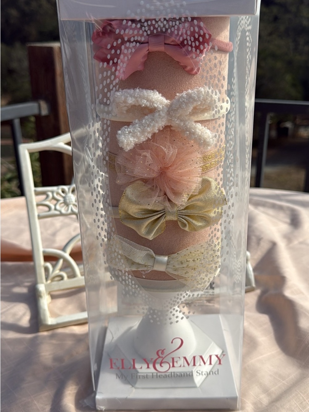 Elly & Emmy Pink and Gold Baby Bow Headband Set
